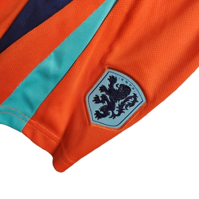 Kit Infantil Seleção da Holanda I 24/25 - Nike - Laranja com detalhes em azul