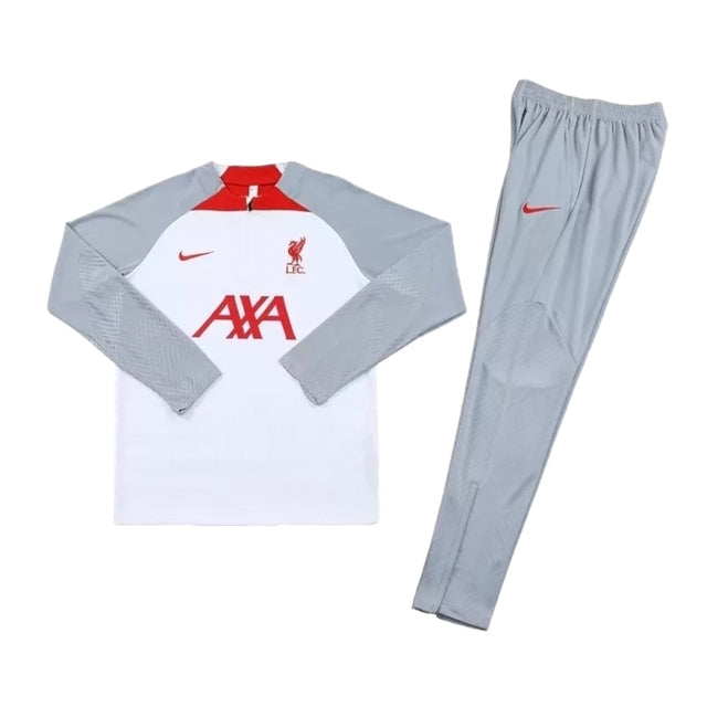 Conjunto Liverpool Treino 23/24 - Masculino Nike - Branco e cinza com detalhes em vermelho