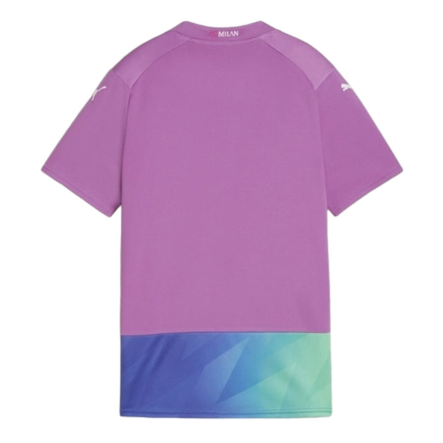 Camisa AC Milan III 23/24 -  Puma Feminina - Rosa com detalhes em roxo e verde
