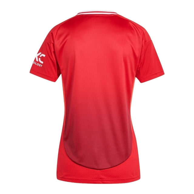 Camisa Manchester United I 24/25 -  Adidas Feminina - Vermelha com detalhes em branco