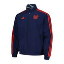 Jaqueta Corta-Vento Dupla Face Bayern de Munique Pré-jogo 23/24 - Masculina Adidas - Azul com detalhes em branco