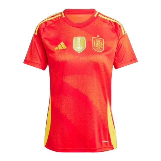 Camisa Espanha I 24/25 -  Adidas Feminina - Vermelha com detalhes em amarelo
