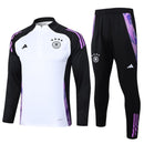 Conjunto Seleção Alemanha Treino 24/25 - Masculino Adidas - Branco e preto com detalhes em roxo