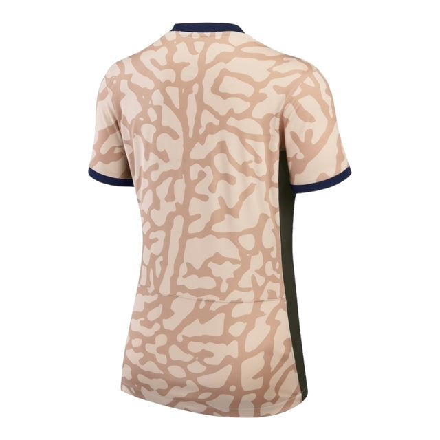 Camisa Paris Saint-Germain Fourth 23/24 -  Jordan Feminina - Bege com detalhes em azul