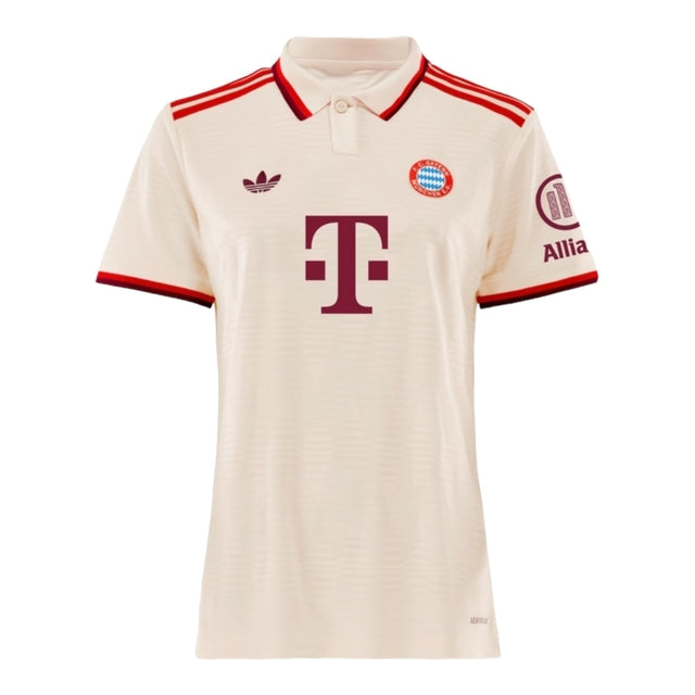 Camisa Bayern de Munique III 24/25 -  Adidas Feminina - Bege com detalhes em vermelho