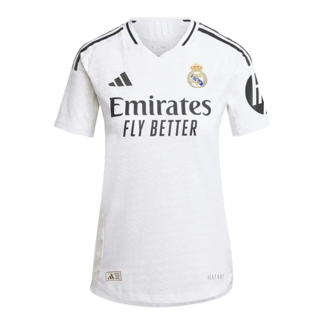 Camisa Real Madrid I 24/25 -  Adidas Feminina - Branca com listras pretas
