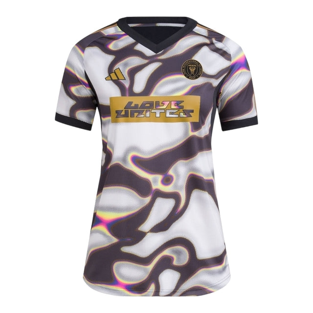 Camisa Inter Miami Pré-jogo 24/25 -  Adidas Feminina - Preta com detalhes em bege