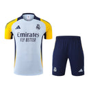 Kit Treino adulto - Camisa e Shorts - Real Madrid Adidas 24/25 - Azul com detalhes em amarelo