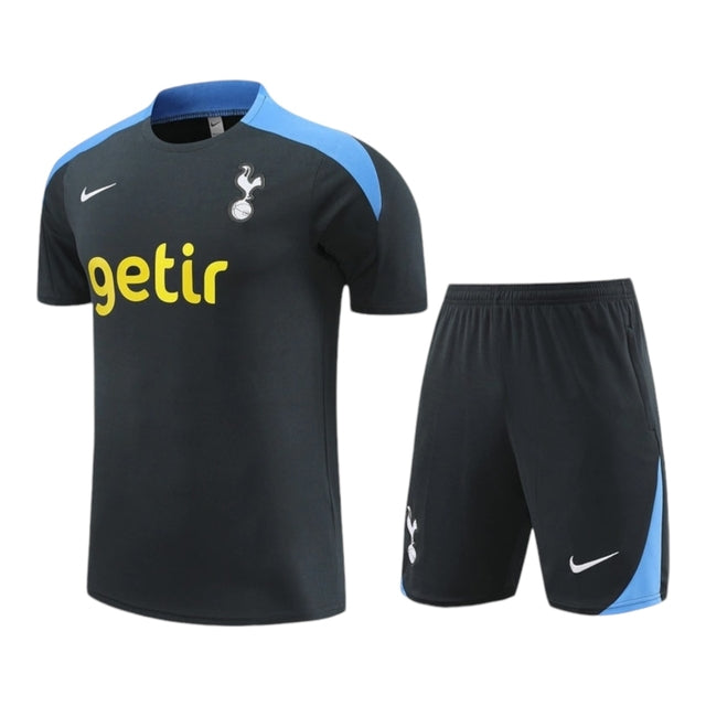 Kit Treino adulto - Camisa e Shorts - Tottenham Nike 24/25 - Cinza com detalhes em azul