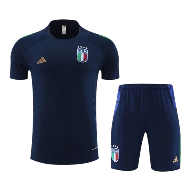 Kit Treino adulto - Camisa e Shorts - Seleção Itália Adidas 24/25 - Azul