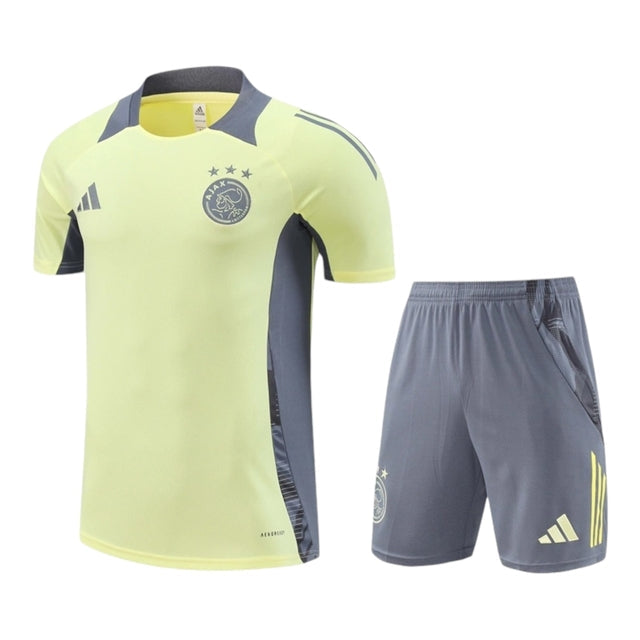 Kit Treino adulto - Camisa e Shorts - Ajax Adidas 24/25 - Amarelo e cinza