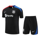 Kit Treino adulto - Camisa e Shorts - Barcelona Nike 24/25 - Preto com detalhes em vermelho e azul