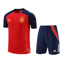 Kit Treino adulto - Camisa e Shorts - Seleção Espanha Adidas 24/25 - Azul e vermelho