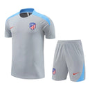 Kit Treino adulto - Camisa e Shorts - Atlético de Madrid Nike 24/25 - Cinza com detalhes em azul