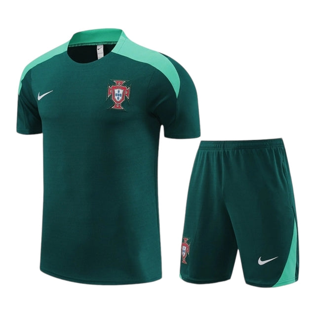 Kit Treino adulto - Camisa e Shorts - Seleção Portugal Nike 24/25 - Verde