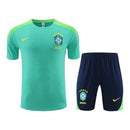 Kit Treino adulto - Camisa e Shorts - Seleção Brasileira Nike 24/25 - Azul e verde