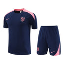 Kit Treino adulto - Camisa e Shorts - Atlético de Madrid Nike 24/25 - Azul com detalhes em rosa