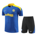 Kit Treino adulto - Camisa e Shorts - Inter de Milão Nike 24/25 - Azul e preto com detalhes em amarelo