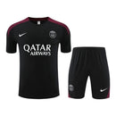 Kit Treino adulto - Camisa e Shorts - Paris Saint-Germain Nike 24/25 - Preto com detalhes em vinho