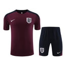 Kit Treino adulto - Camisa e Shorts - Seleção Inglaterra Nike 24/25 - Vinho e azul