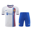 Kit Treino adulto - Camisa e Shorts - Barcelona Nike 24/25 - Branco e azul