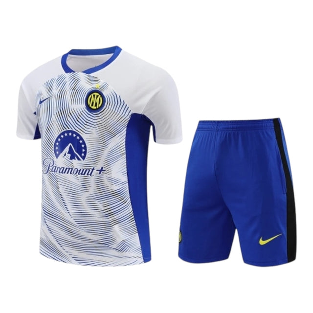 Kit Treino adulto - Camisa e Shorts - Inter de Milão Nike 24/25 - Branco e azul