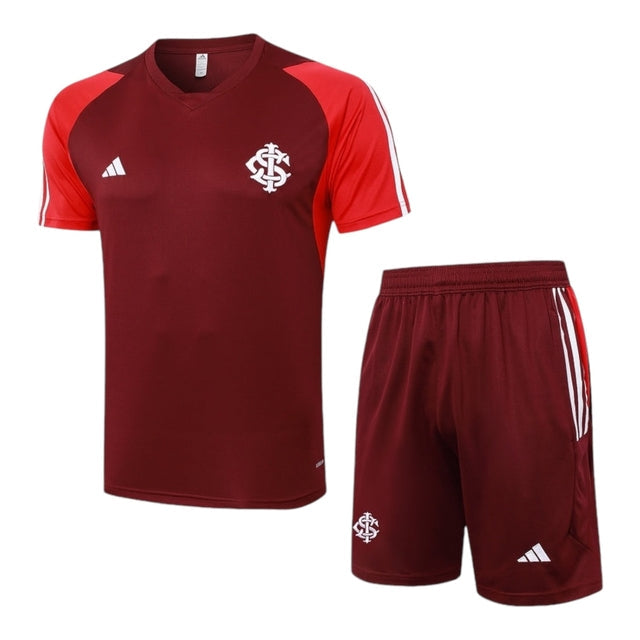 Kit Treino adulto - Camisa e Shorts - Internacional Adidas 24/25 - Vermelho