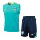 Kit Treino adulto - Camisa e Shorts - Seleção Brasileira Nike 24/25 - Azul e verde