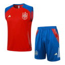 Kit Treino adulto - Camisa e Shorts - Seleção Espanha Adidas 24/25 - Azul e vermelho
