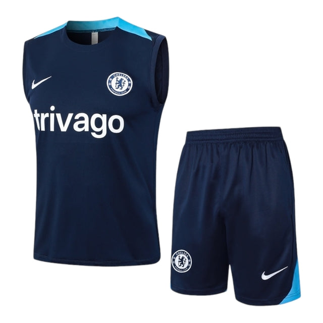 Kit Treino adulto - Camisa e Shorts - Chelsea Nike 24/25 - Azul
