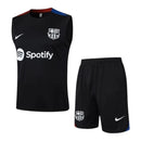 Kit Treino adulto - Camisa e Shorts - Barcelona Nike 24/25 - Preto com detalhes em vermelho e azul