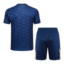 Kit Treino adulto - Camisa e Shorts - Barcelona Nike 24/25 - Azul com detalhes em dourado