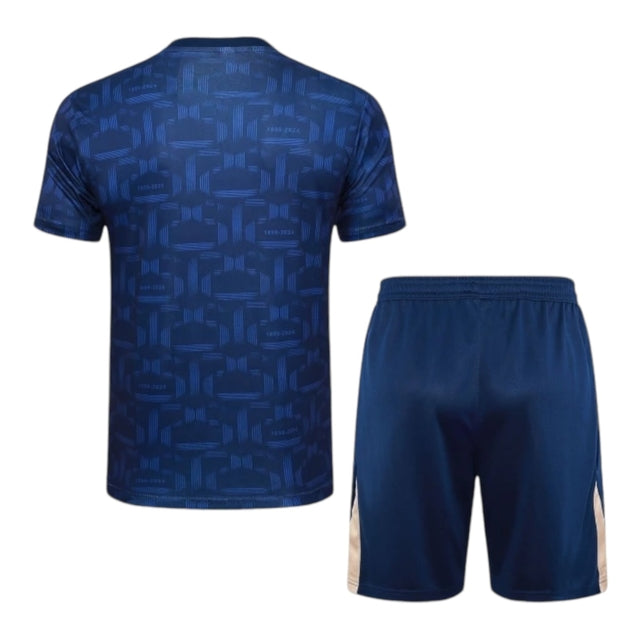 Kit Treino adulto - Camisa e Shorts - Barcelona Nike 24/25 - Azul com detalhes em dourado