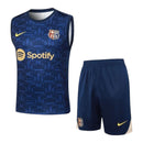 Kit Treino adulto - Camisa e Shorts - Barcelona Nike 24/25 - Azul com detalhes em dourado