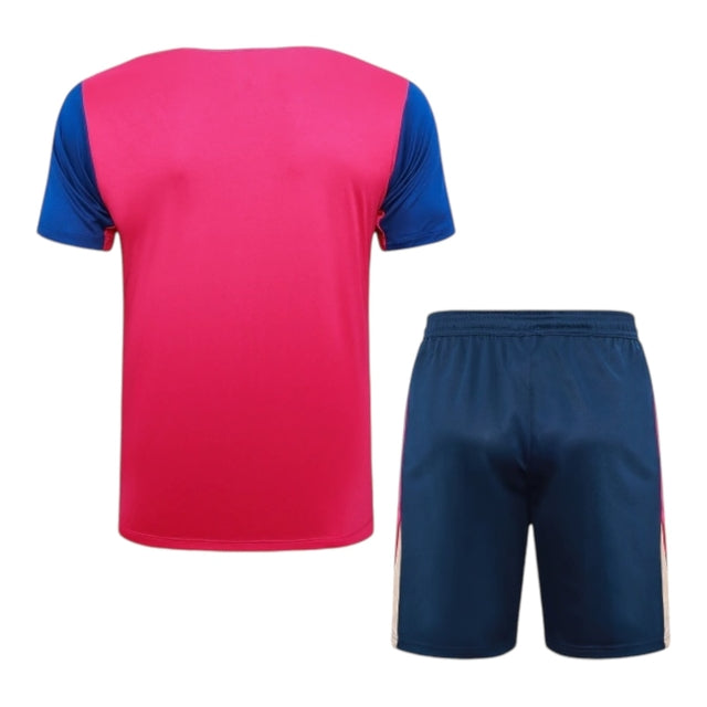 Kit Treino adulto - Camisa e Shorts - Barcelona Nike 24/25 - Rosa e azul