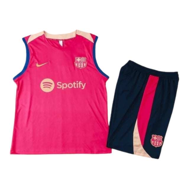 Kit Treino adulto - Camisa e Shorts - Barcelona Nike 24/25 - Rosa e azul