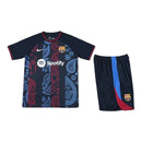 Kit Treino adulto - Camisa e Shorts - Barcelona Nike 24/25 - Azul com detalhes em branco e vermelho