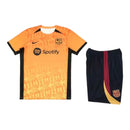 Kit Treino adulto - Camisa e Shorts - Barcelona Nike 24/25 - Laranja e azul com detalhes em preto