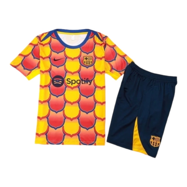Kit Treino adulto - Camisa e Shorts - Barcelona Nike 24/25 - Amarelo e vermelho e azul