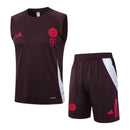 Kit Treino adulto - Camisa e Shorts - Bayern de Munique Adidas 24/25 - Vinho com detalhes em vinho