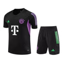 Kit Treino adulto - Camisa e Shorts - Bayern de Munique Adidas 24/25 - Preto com detalhes em verde e roxo