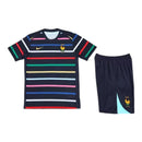 Kit Treino adulto - Camisa e Shorts - Seleção França Nike 24/25 - Azul com detalhes coloridos