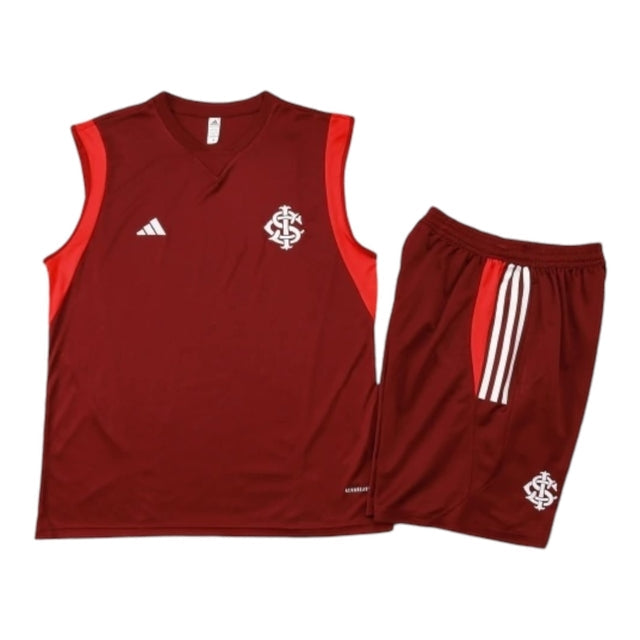 Kit Treino adulto - Camisa e Shorts - Internacional Adidas 24/25 - Vermelho
