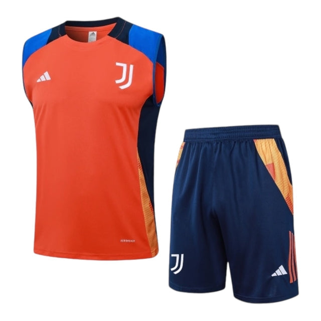 Kit Treino adulto - Camisa e Shorts - Juventus Adidas 24/25 - Azul e laranja