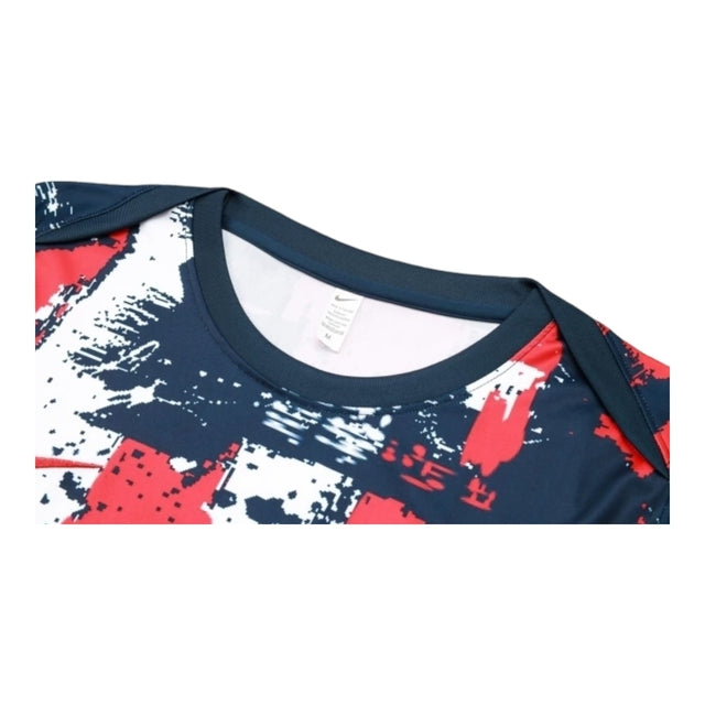 Kit Treino adulto - Camisa e Shorts - Paris Saint-Germain Nike 24/25 - Azul com detalhes em vermelho e branco