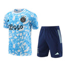 Kit Treino adulto - Camisa e Shorts - Ajax Adidas 23/24 - Branco e azul