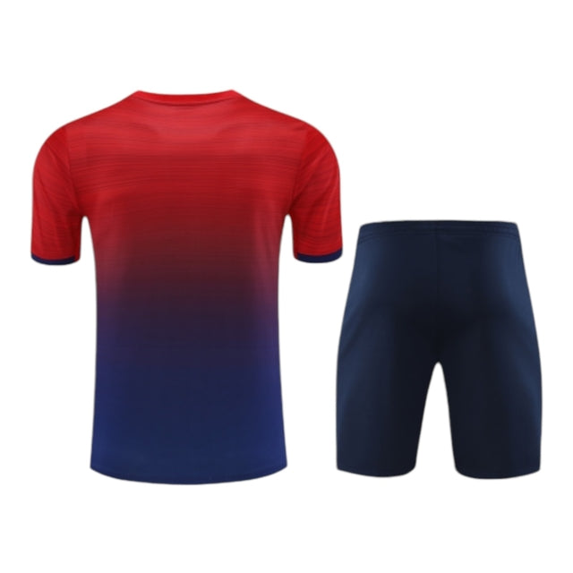 Kit Treino adulto - Camisa e Shorts - Paris Saint-Germain Jordan 24/25 - Azul e vermelho
