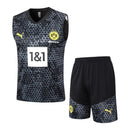 Kit Treino adulto - Camisa e Shorts - Borussia Dortmund Puma Adidas 23/24 - Preto com detalhes em cinza