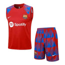 Kit Treino adulto - Camisa e Shorts - Barcelona Nike 23/24 - Vermelho com detalhes em azul