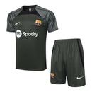 Kit Treino adulto - Camisa e Shorts - Barcelona Nike 23/24 - Verde com detalhes em cinza e preto